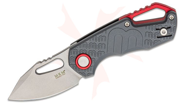 MKM FOX Knives Jesper Voxnaes Isonzo Folding Knife 2.25 inch N690 Stonewashed Clip Point Plain Blade, Gray FRN Handles