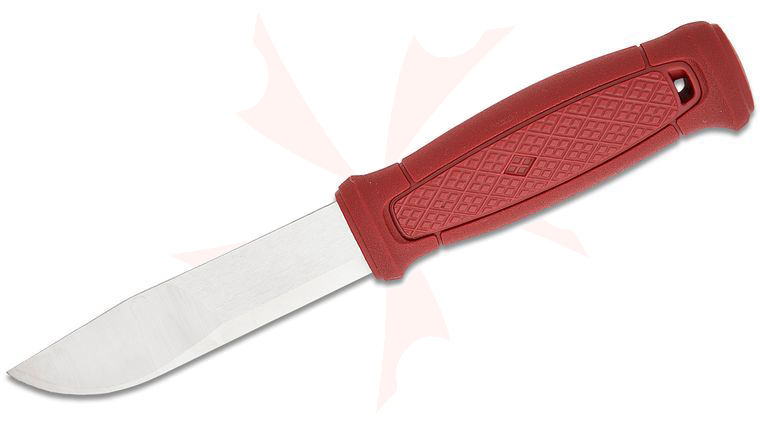 Morakniv Kansbol Utility Fixed Blade Knife 4.3 inch Swedish Stainless Steel Satin Drop Point Blade, Dala Red TPE Handle, Dala Red Polymer Sheath