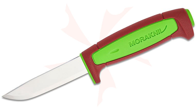 Morakniv Mora of Sweden Basic 511 Color of the Year 2024 Fixed Blade Knife 3.5 inch Carbon Steel Polished Clip Point Plain Blade, Dala Red/Ivy Green Polypropylene Handle, Polymer Sheath