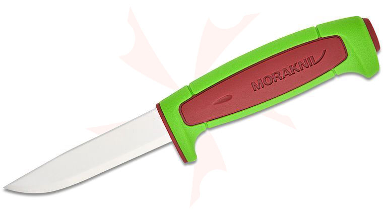 Morakniv Mora of Sweden Basic 546 Color of the Year 2024 Fixed Blade Knife 3.625 inch Stainless Steel Polished Clip Point Blade, Ivy Green/Dala Red Polypropylene Handle, Polymer Sheath