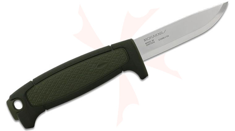 Morakniv Risberg Fixed Blade Knife 3.58 inch 12C27 Polished Drop Point Blade, Deep Forests Green Polymer Handle, Green Polymer Sheath