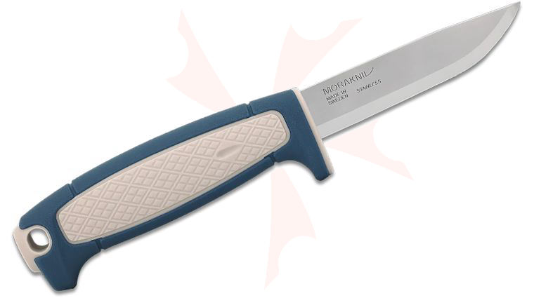 Morakniv Risberg Fixed Blade Knife 3.58 inch 12C27 Polished Drop Point Blade, Blueberries Polymer Handle, Blue Polymer Sheath
