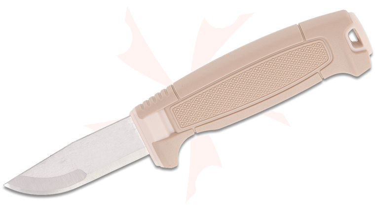 Morakniv Amberg Compact Fixed Blade Knife 3 inch 12C27 Polished Drop Point Blade, Sandy Shores Beige Polymer Handle, Beige Polymer Sheath