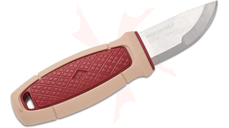 Morakniv Eldris Color of the Year 2026 Pocket-Size Fixed Blade Knife 2.3 inch 12C27 Polished Satin Blade, Dala Red/Orsa Sandstone Polymer Handle, Polymer Sheath
