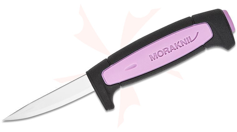 Morakniv Mora of Sweden Pro Precision Fixed Blade Knife 2.95 inch Stainless Steel Blade, Purple and Black TPE Rubber Handle
