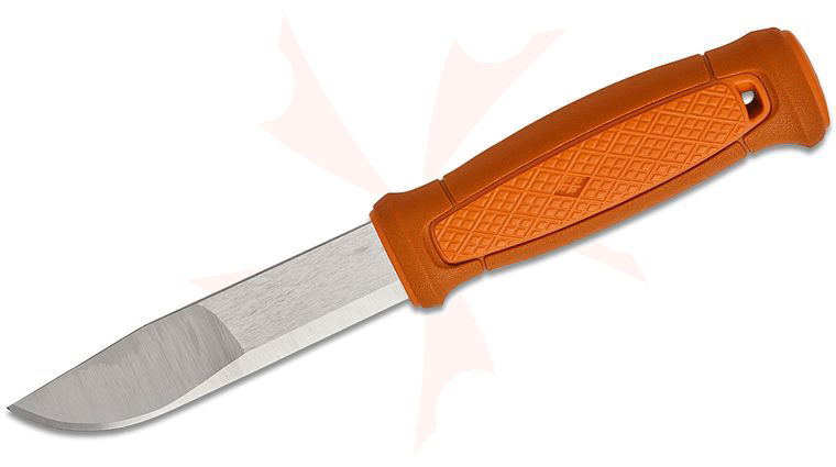 Morakniv Kansbol Utility Knife Fixed 4.3 inch 12C27 Blade, Burnt Orange TPE Handle, Polypropylene Sheath
