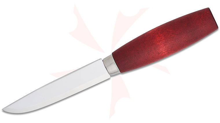 Morakniv Mora of Sweden Classic No. 2 Fixed Blade Knife 4.13 inch Carbon Steel Polished Drop Point Blade, Red Dyed Birch Handle, Plastic Sheath