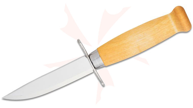 Morakniv Scout 39 Fixed Blade Knife 3.39 inch Swedish Stainless Steel Blade, Natural Birch Handle, Leather Sheath