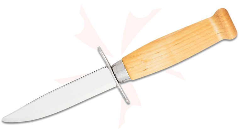 Morakniv Scout 39 Safe Fixed Blade Knife 3.39 inch Swedish Stainless Steel Blade, Rounded Tip, Natural Birch Handle, Leather Sheath
