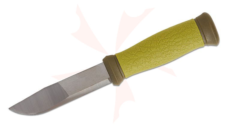 Morakniv Mora of Sweden 2000 (S) Black Edition Fixed Blade Knife 4.17 inch 14C28N Black DLC Scandi Blade, Olive Green TPE Handle, Green Polypropylene Sheath