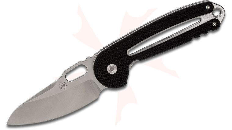 Nemesis NK-18 Rick Haney Holey Moley Folding Knife 3 inch Satin Plain Blade, Black G10 Handles