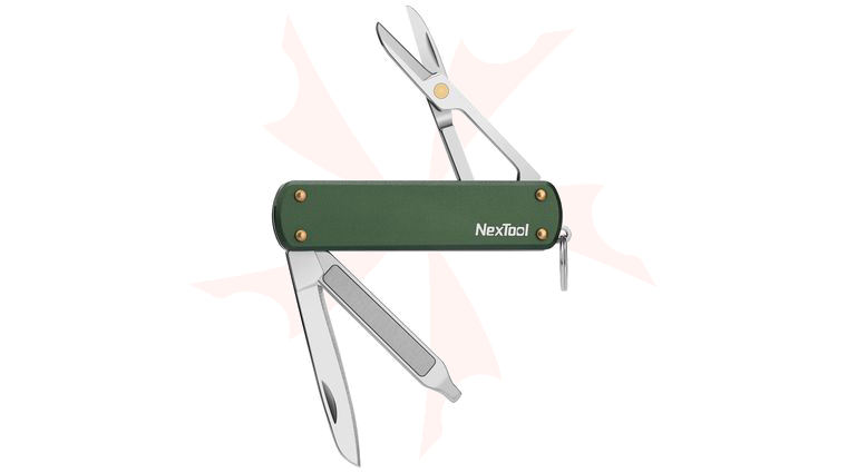NexTool Mini Knight K10 Multi-Tool, 2.52 inch Closed, Green Aluminum Handles