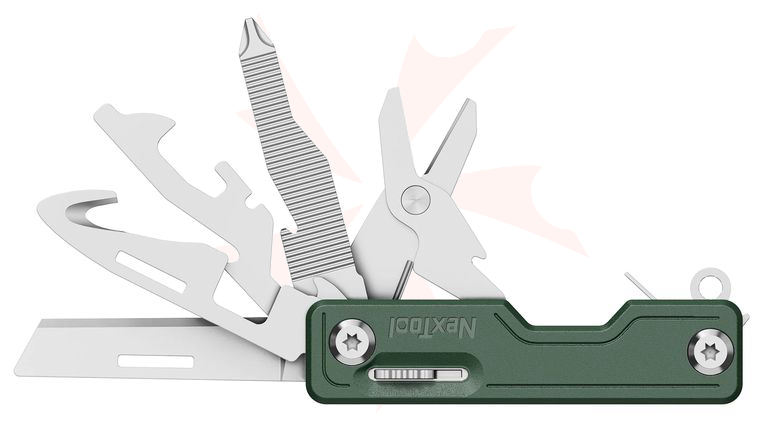 NexTool Multi-Functional Knife, 2.95 inch Closed, Green ABS Handles, Safety Lock