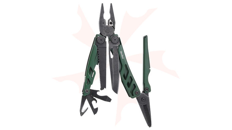 NexTool Flagship Pro 16-in-1 Multi-Tool, Green/Black, Stainless Steel Handles, Nylon Pouch