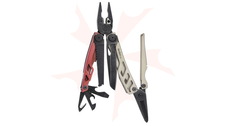 NexTool Flagship Pro 16-in-1 Multi-Tool, Hazelnut and Coral/Black, Stainless Steel Handles, Nylon Pouch