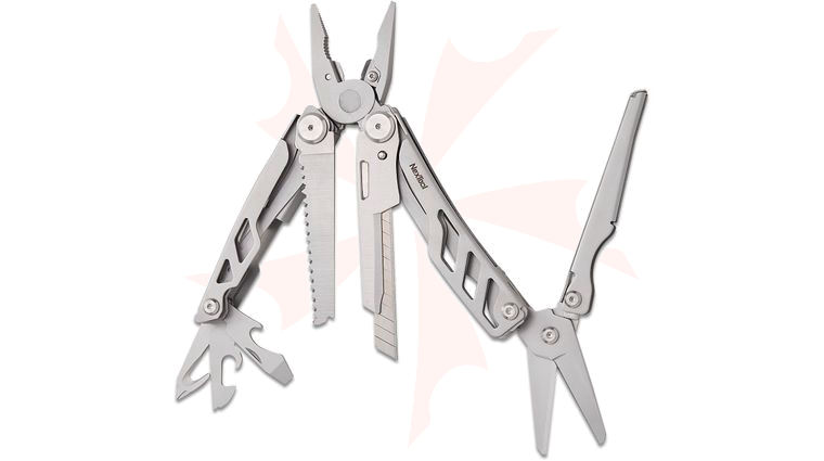 NexTool Flagship F30 Pro 16-in-1 Multi-Tool with Replaceable Blade, Silver, Stainless Steel Handles, Nylon Sheath