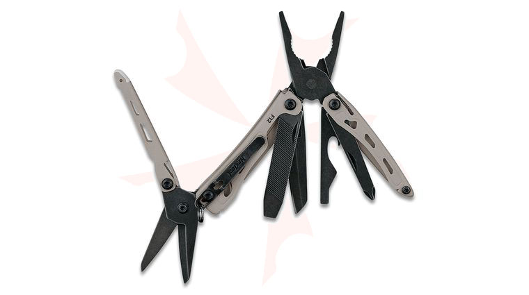 NexTool Mini Flagship F12 Multi-Tool, Sandstone Stainless Steel Handles, Black Nylon Sheath