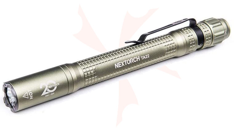 NexTORCH TA22 20th Anniversary Limited Edition Rechargeable Tactical Penlight w/ Pocket Clip, Green, 850 Lumens