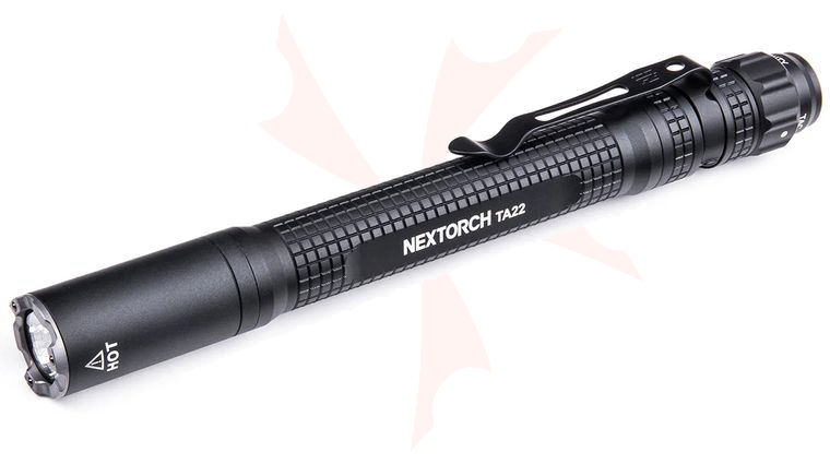 NexTORCH TA22 Black Rechargeable Tactical Penlight w/ Pocket Clip, 850 Lumens
