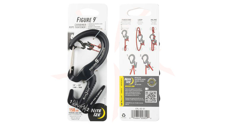 Nite Ize Large Figure 9 Rope Tightener, Black, Single Pack (C9L-02-01)