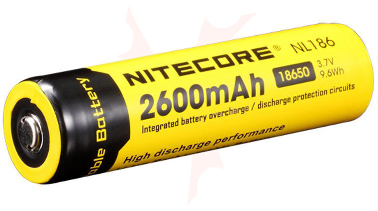 NITECORE NL1826 18650 Rechargeable Lithium Battery, 2600mAh