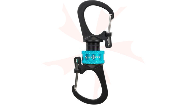 Nite Ize SlideLock 360&deg; Magnetic Locking Dual Carabiner, Blue