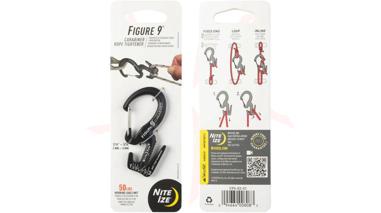 Nite Ize Small Figure 9 Rope Tightener, Black, Single Pack (C9S-02-01)