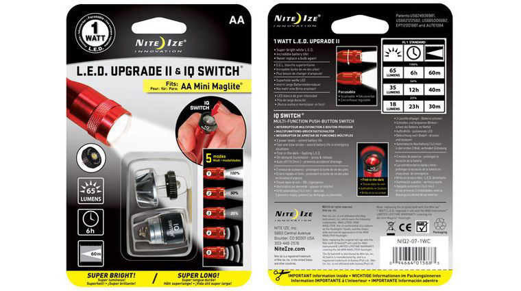 Nite Ize 1 Watt L.E.D. Upgrade II & IQ Switch for AA Mini Maglite