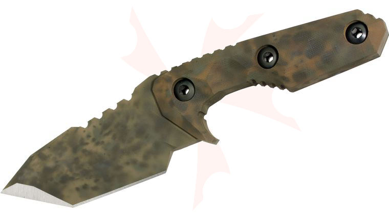 Nocturnal Knives Yeti Tanto Custom Fixed 4.125 inch Full Trace Camo CPM-3V Tanto Blade, G10 Handle, Kydex Sheath