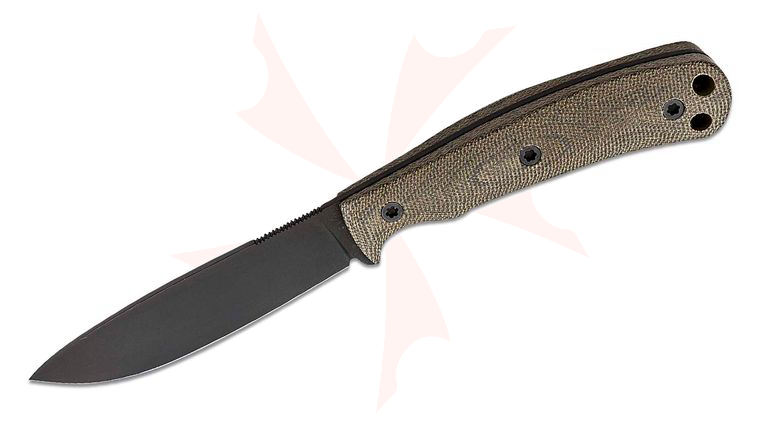 Norden Knives Ascent XL Fixed Blade Knife 4.125 inch CPM-3V Black DLC Drop Point, Contoured OD Green Canvas Micarta Handles, Kydex Sheath