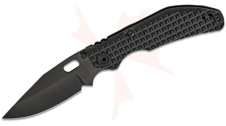 North Mountain Blade Duane Dwyer BBNM Shadow Edition Frame Lock Folding Knife 3.62 inch CPM-3V Hand Polished DLC Bowie Blade, Black Frag Pattern Titanium Handles