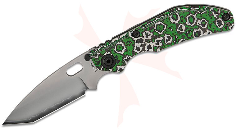 North Mountain Blade Duane Dwyer BBNM Frame Lock Folding Knife 3.62 inch SLD Satin/Hamon Tanto Blade, Arctic Green/White Ceramic Carbon Fiber Handles