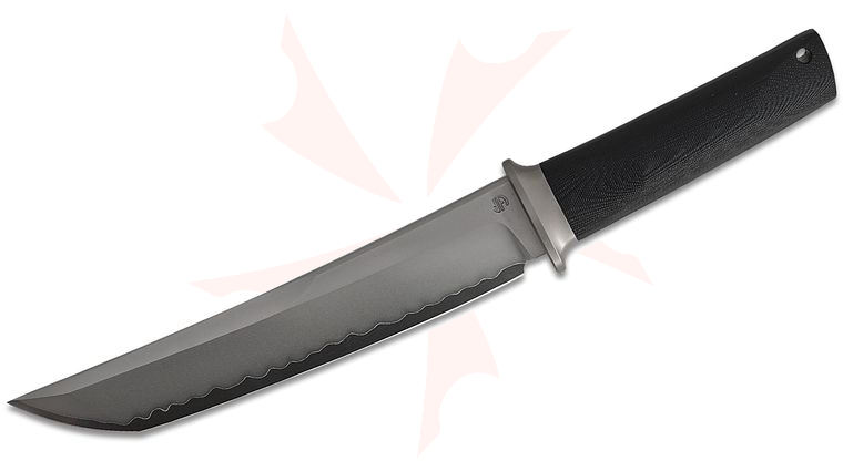 North Mountain Blade Chop 4 Fixed Blade Knife 7.87 inch Hand Polished SLD Hamon Tanto Blade, Black G10 Handles, Kydex Sheath