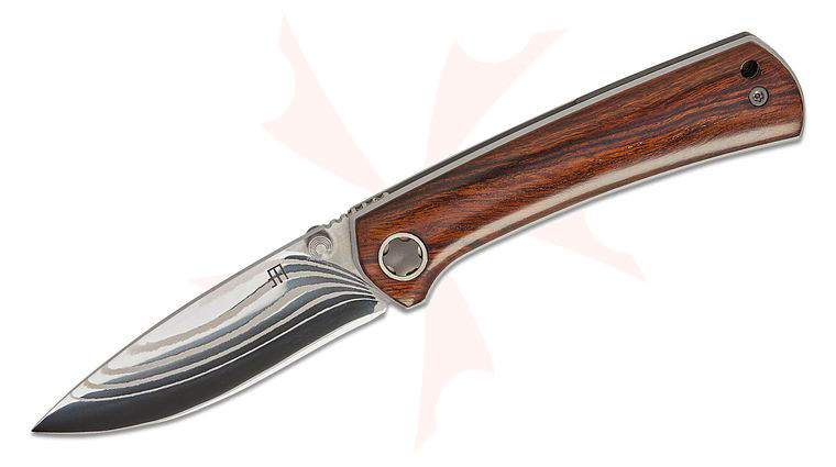 North Mountain Blade Ultra Folding Knife 3 inch ZDP-189 Hand Polished Damascus Drop Point Blade, Desert Ironwood Handle