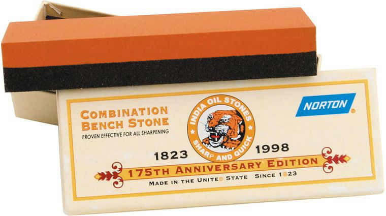 Norton IB6 India Aluminum Oxide Benchstone Coarse/Fine with Anniversary Box 6 inch x 2 inch x 1 inch