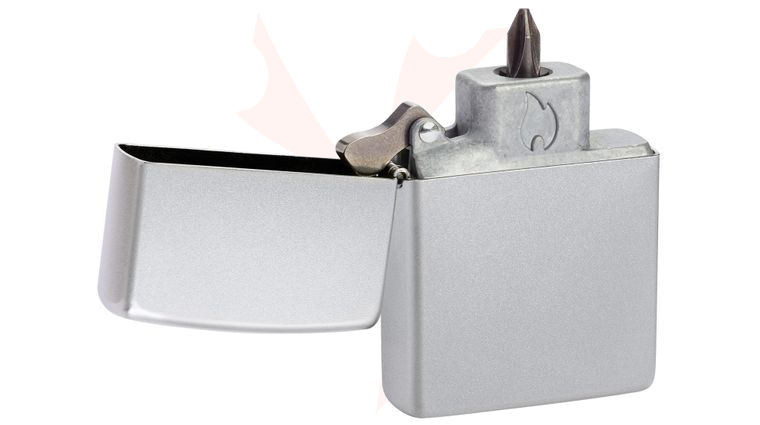 Zippo Magnetic Bit Safe Screwdriver, Holds 4 Bits, Satin Chrome Case