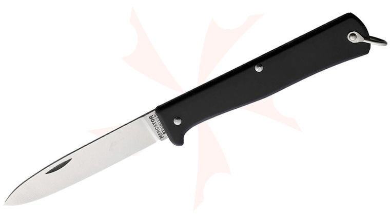 Otter The Mercator Small Folding Knife 2.88 inch Stainless Steel Blade, Black Stainless Steel Handle