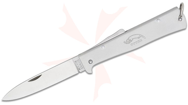 Otter Mercator Solingen K55 Lockback Folding Knife 3.5 inch Plain Stainless Steel Blade and Handles with Pocket Clip