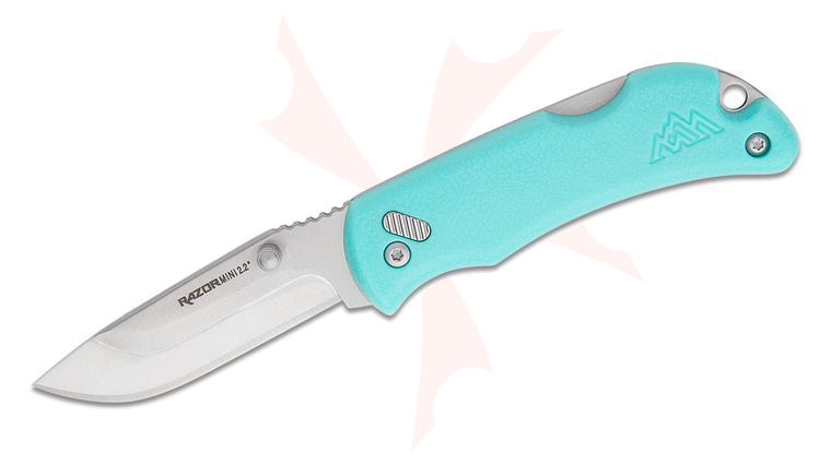 Outdoor Edge RazorMini Folding Knife 2.2 inch Replaceable Drop Point Blade, Aqua ABS Polymer Handles