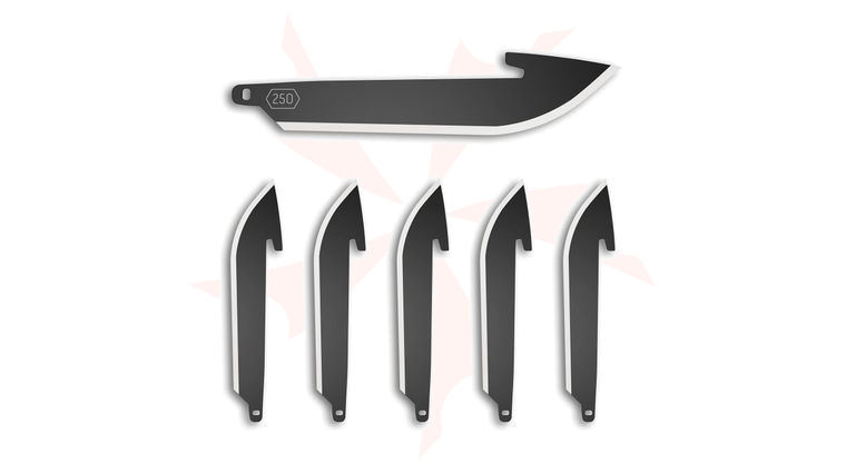 Outdoor Edge 2.5 inch RazorSafe Pack of 6 Replacement Black Drop Point Blades