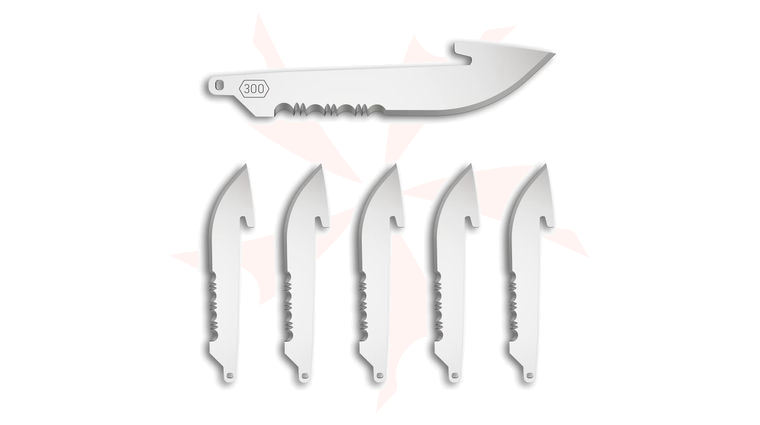 Outdoor Edge 3 inch RazorSafe Pack of 6 Replacement Serrated Drop Point Blades