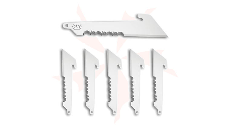 Outdoor Edge 2.5 inch RazorSafe Pack of 6 Replacement Serrated Utility Blades