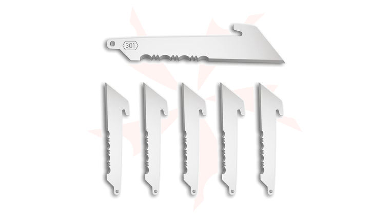 Outdoor Edge 3 inch RazorSafe Pack of 6 Replacement Serrated Utility Blades