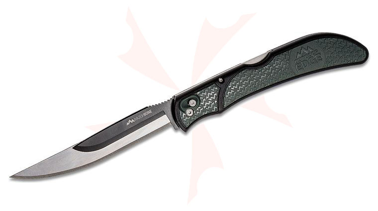 Outdoor Edge Razor-Bone Folding Hunter with 6 Replaceable Blades, Gray TPR Handles, Black Nylon Sheath