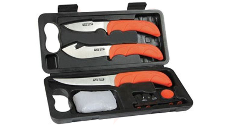 Outdoor Edge Wild-Lite, 6 Piece Game Processing Set in Plastic Case with Sharpener