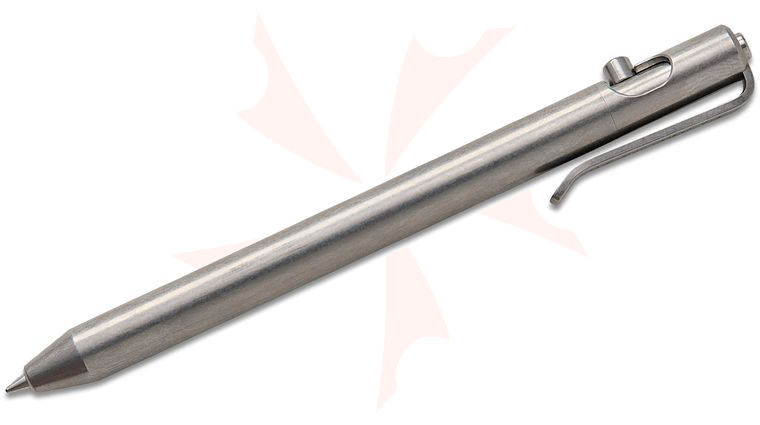 OZ Machine Company  inchLittle John inch Stonewashed Smooth Body Titanium Pen, 4.25 inch Overall