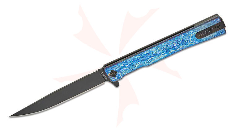 Ocaso Knives Demko 10DBB Solstice Executive Flipper Knife 3.5 inch S35VN Black Drop Point Blade,  inchEntropic inch Anodized Titanium Handles