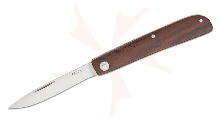 Hiroaki Ohta OLFSSFKC Light Folding Knife 2.75 inch D2 Satin Drop Point Blade, Cocobolo Wood Handles, Black Leather Pouch