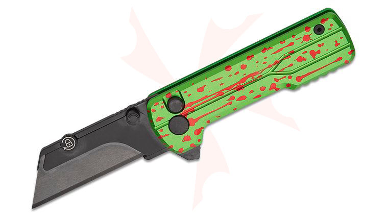 Oknife U1 Ultra Folding Utility Knife 2.36 inch Zirconium Oxide Ceramic Razor Blade, Zombie Green OAL Aluminum Handles