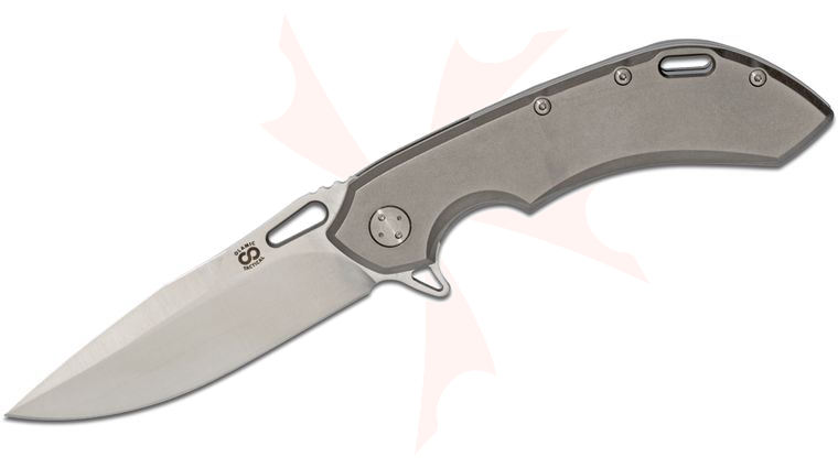 Olamic Cutlery Mid-Tech Wayfarer 247 Flipper 3.45 inch Satin M390 Blade, Light Blasted Titanium Handles